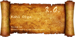 Kehl Olga névjegykártya